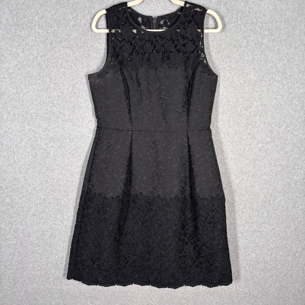NEW $200‎ WHBM Lace Pleated Dress Size 12 Pockets Jacquard Coquette Whimsigoth